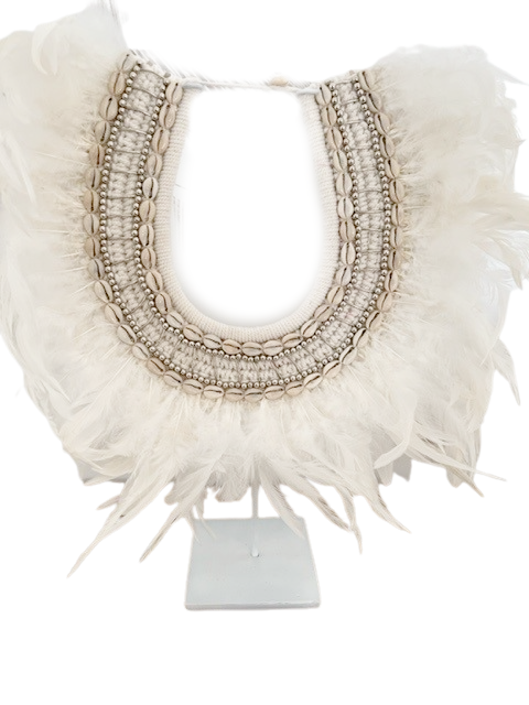 Feather necklace 2025 on stand