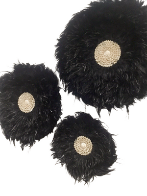 Juju Hat - Black Set of 3 - Tropical Interiors