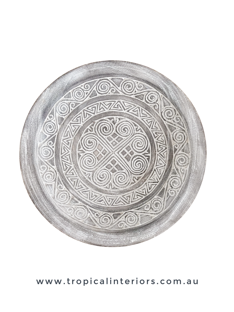 Timor Carved Round Plate - Tropical Interiors