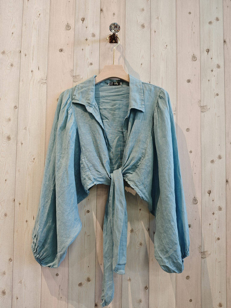 Collar/Tie linen bolero