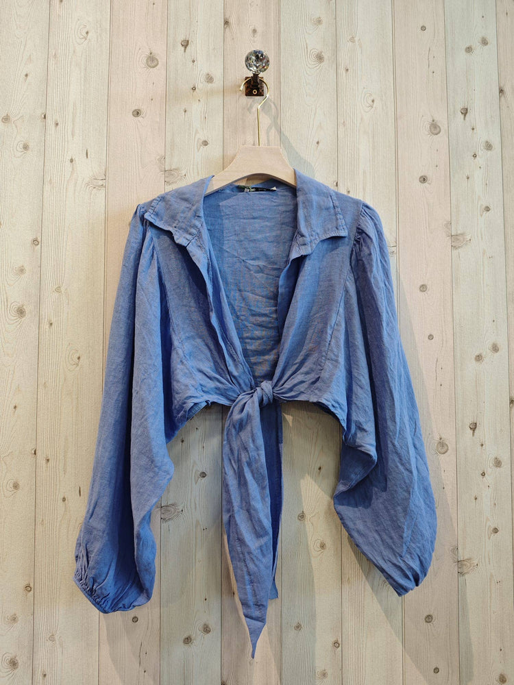 Collar/Tie linen bolero