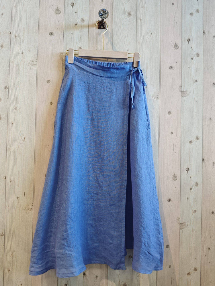100% LINEN TIE SKIRT