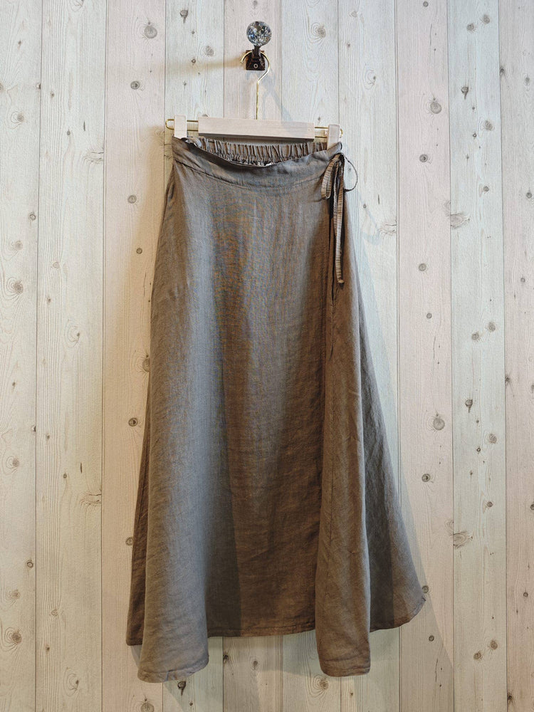 100% LINEN TIE SKIRT