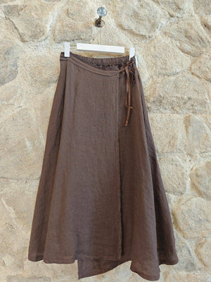 100% LINEN TIE SKIRT