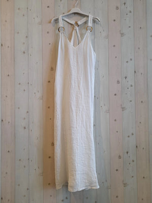 LINEN STRAP DRESS