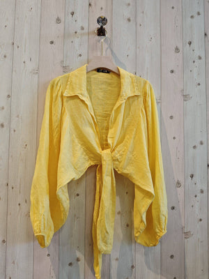 Collar/Tie linen bolero