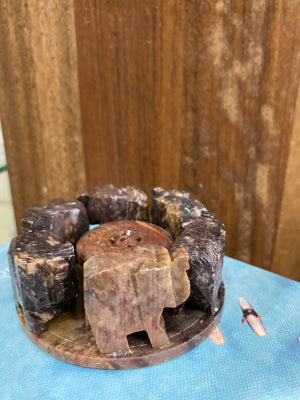 Elephant incense holder -stone
