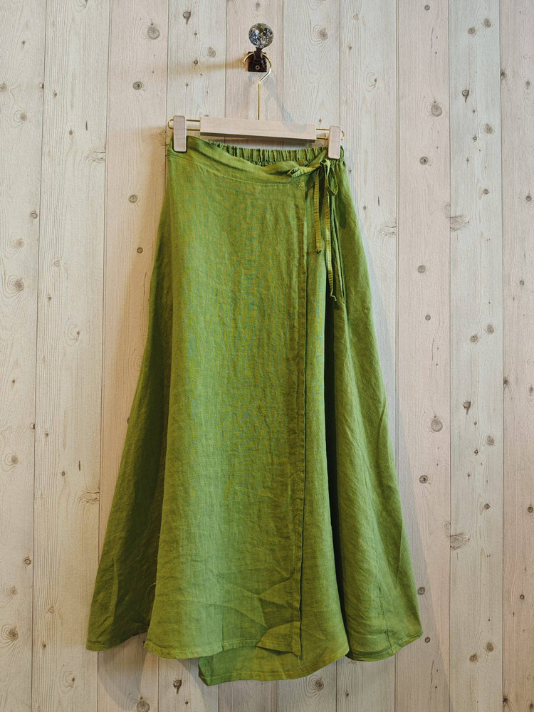 100% LINEN TIE SKIRT
