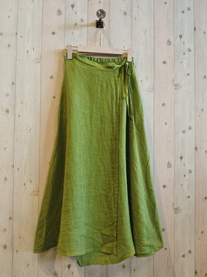 100% LINEN TIE SKIRT