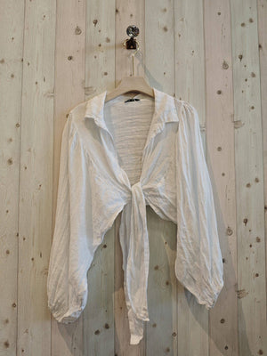 Collar/Tie linen bolero