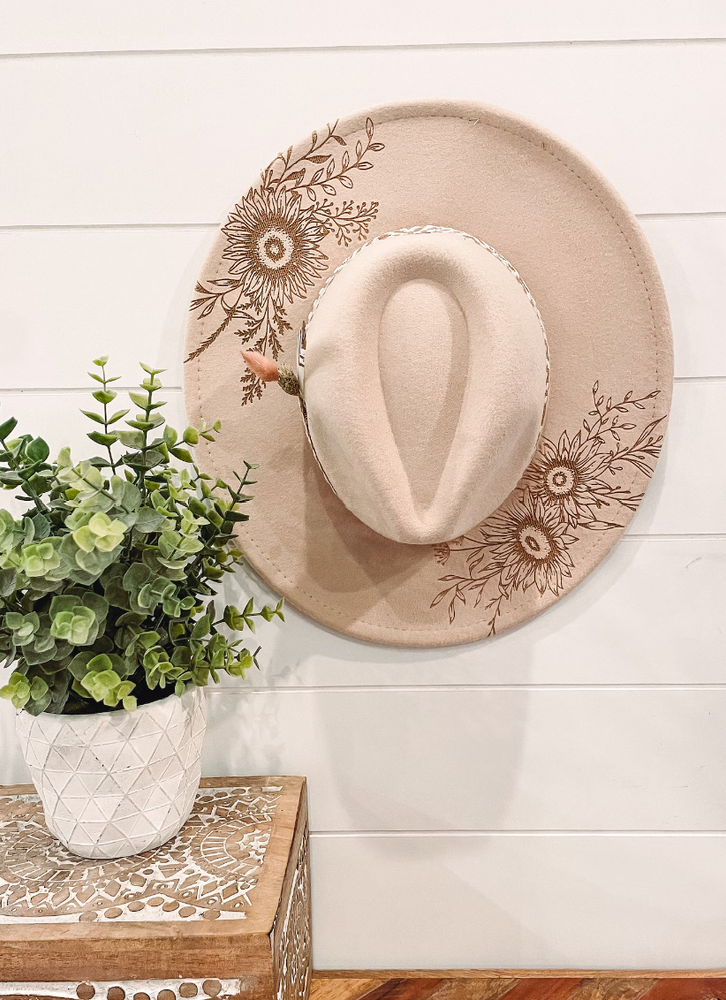 Engraved Floral Hat