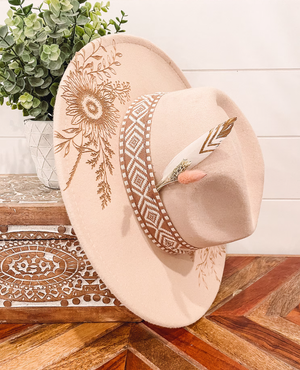 Engraved Floral Hat