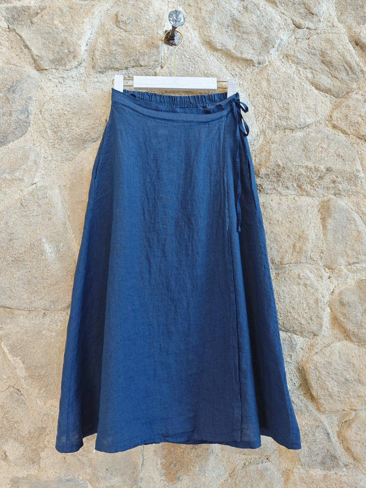 100% LINEN TIE SKIRT