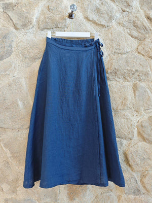 100% LINEN TIE SKIRT