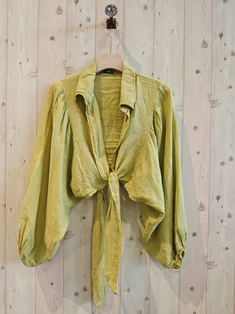 Collar/Tie linen bolero