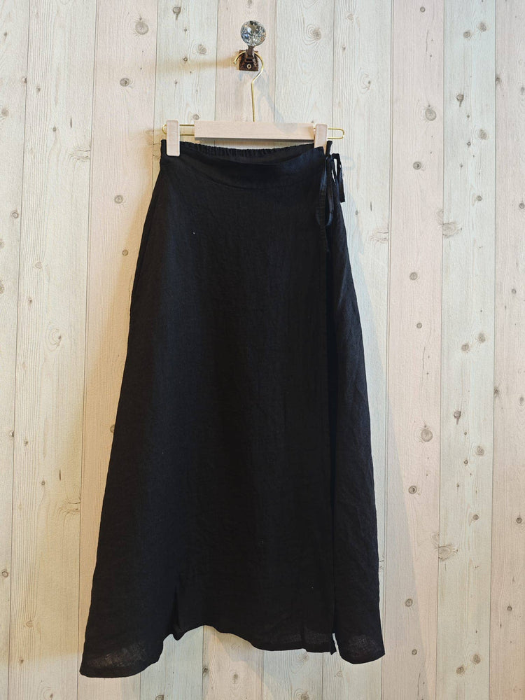 100% LINEN TIE SKIRT
