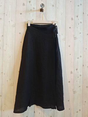 100% LINEN TIE SKIRT