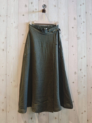 100% LINEN TIE SKIRT