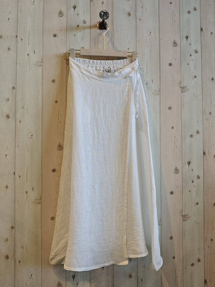 100% LINEN TIE SKIRT