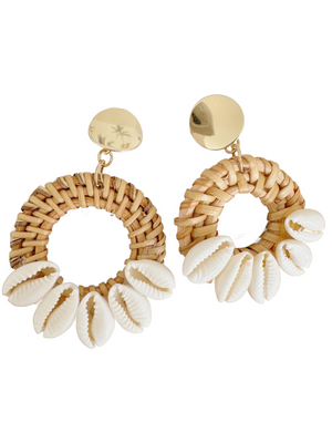 
            
                Load image into Gallery viewer, Cane &amp;amp; Cowrie Earrings
            
        