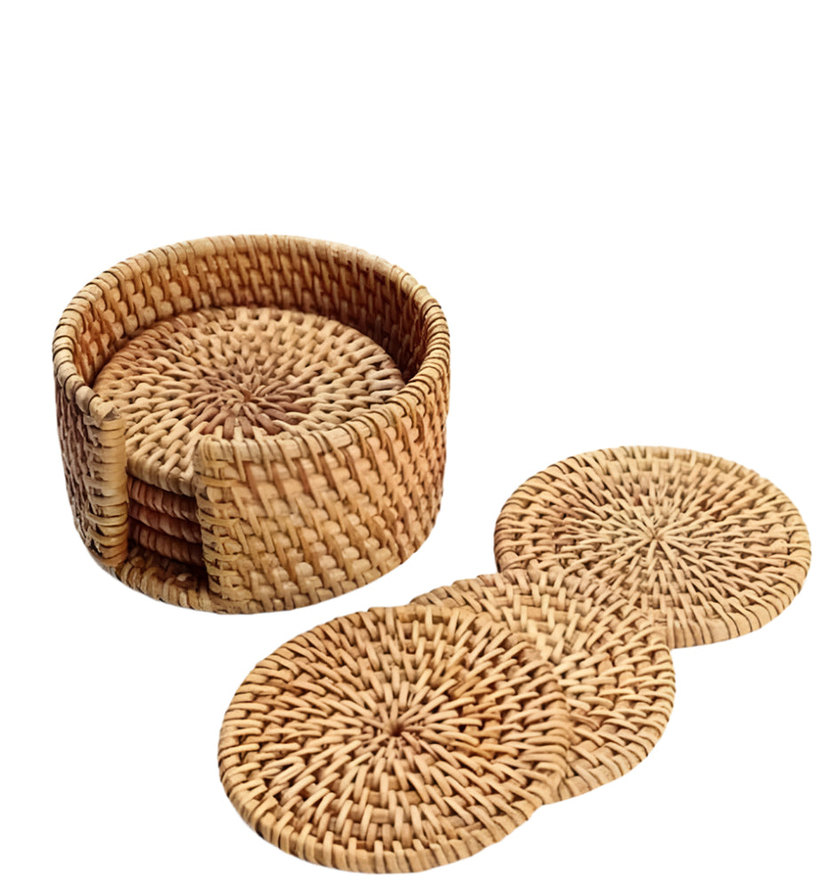 Rattan Coaster Set