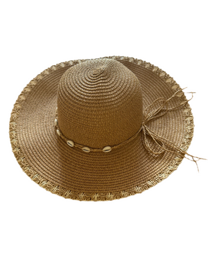 Boho Cowrie Straw Hat