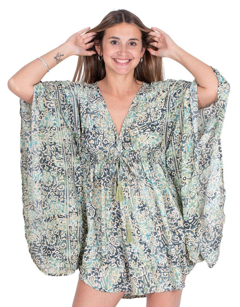 Silk mini Batwing Sleeves