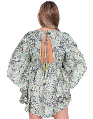 Silk mini Batwing Sleeves
