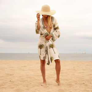 Kimono Cotton Kaftan - Palm Tree