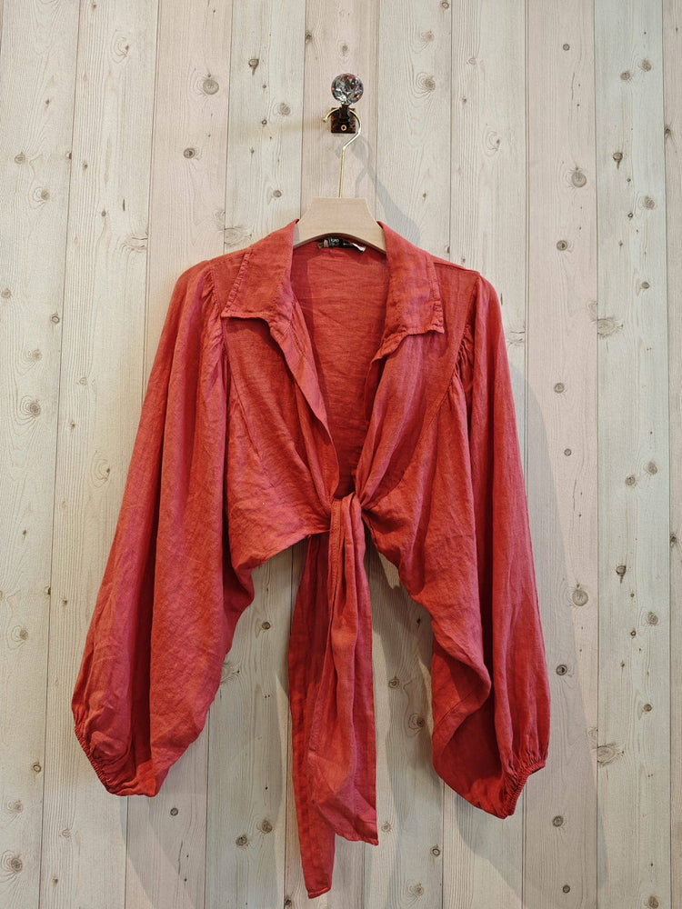 Collar/Tie linen bolero