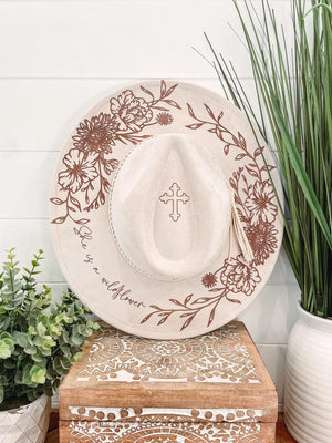 Engraved Floral Hat