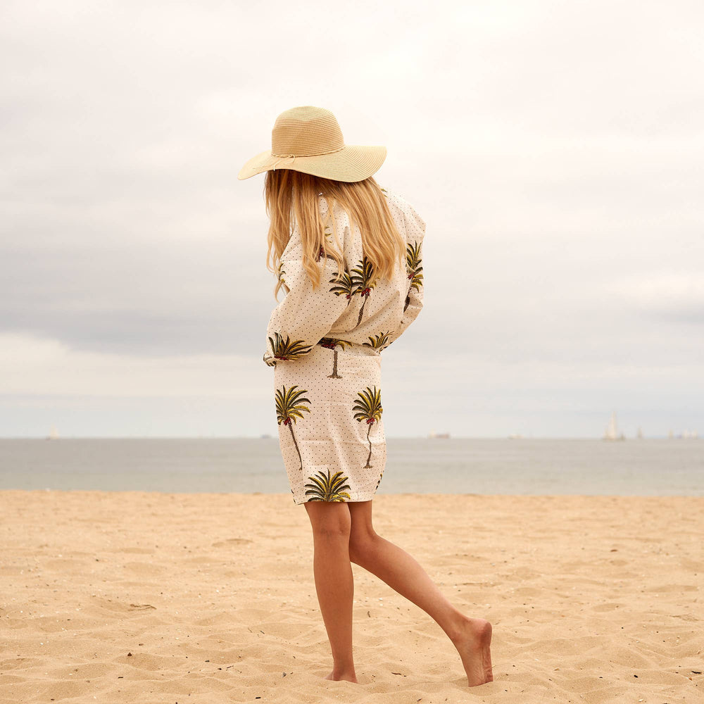 Kimono Cotton Kaftan - Palm Tree