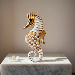 Seahorse brooch  gold/pearls