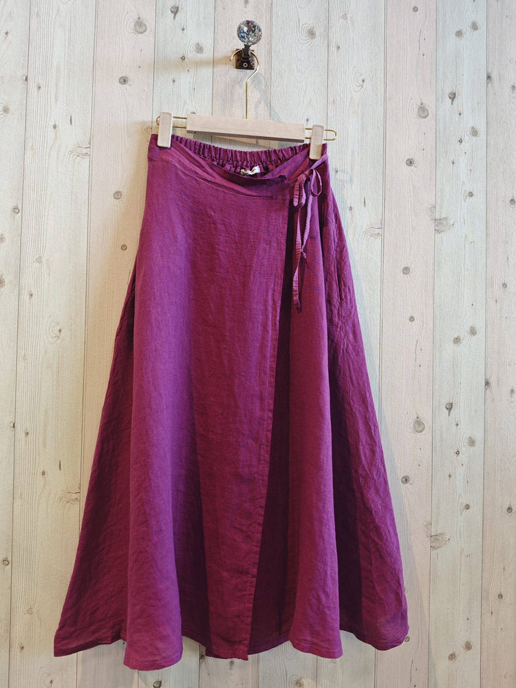 100% LINEN TIE SKIRT