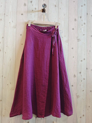100% LINEN TIE SKIRT