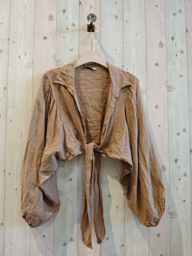 Collar/Tie linen bolero