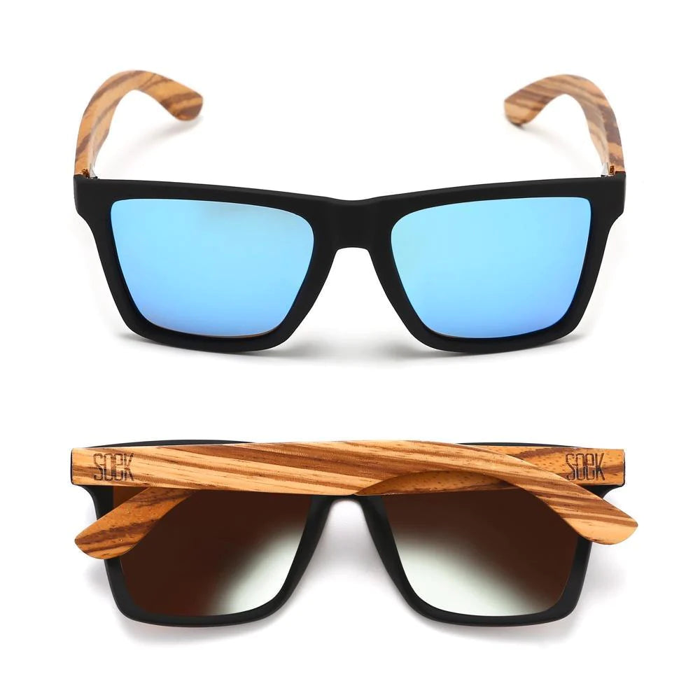 
            
                Load image into Gallery viewer, FORRESTERS Blue Reflective Lens l Walnut Arms
            
        