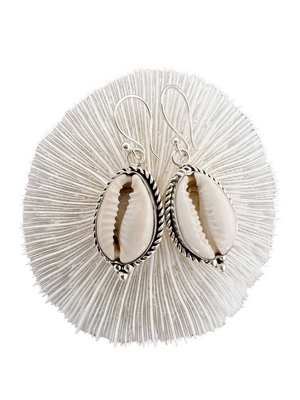 
            
                Load image into Gallery viewer, Cowrie Shell Earrings - Tropical Interiors &amp;amp; Island Boho
            
        