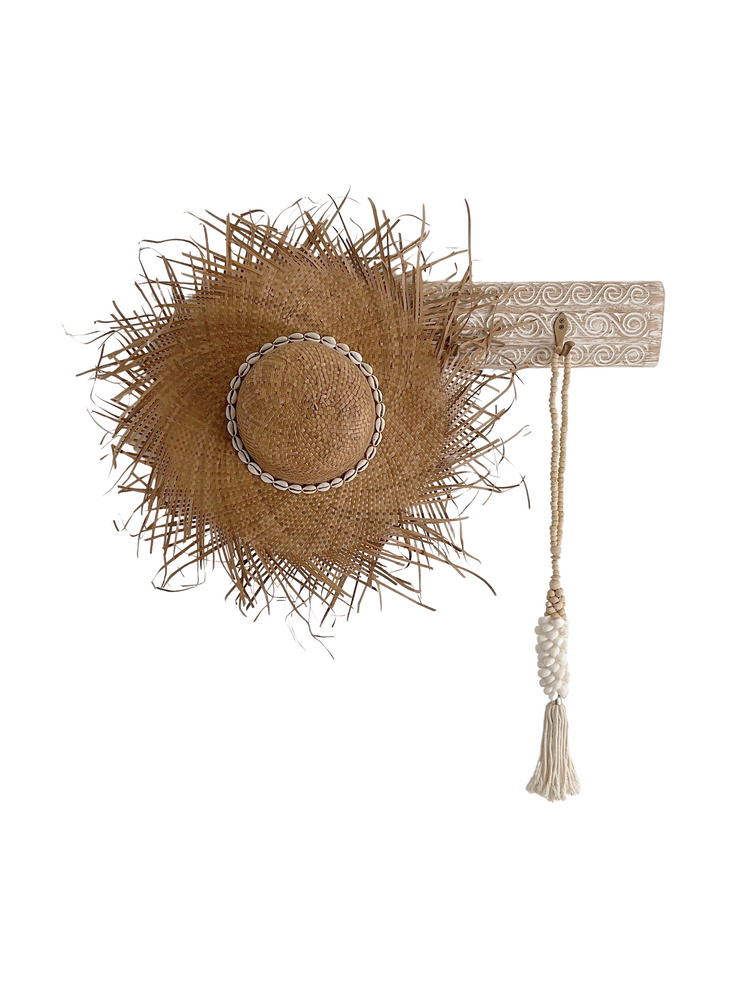 
            
                Load image into Gallery viewer, Palm Leaf Fringe Hat - Tropical Interiors &amp;amp; Island Boho
            
        