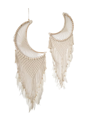 
            
                Load image into Gallery viewer, Cane Crescent Moon Dream Catcher - Tropical Interiors
            
        