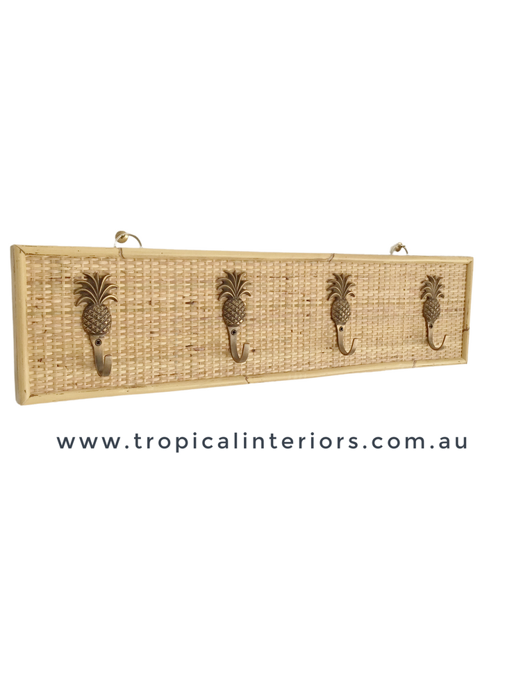 
            
                Load image into Gallery viewer, Islander Rattan Pineapple Coat Hook - Tropical Interiors
            
        