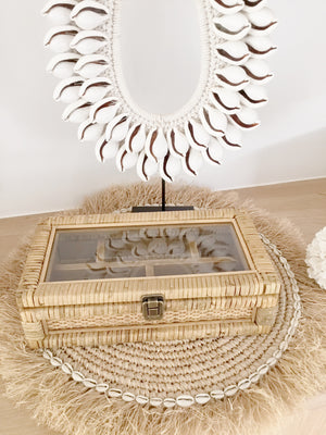 Coastal Boho Rattan Weave Jewellery Box - Small - Tropical Interiors