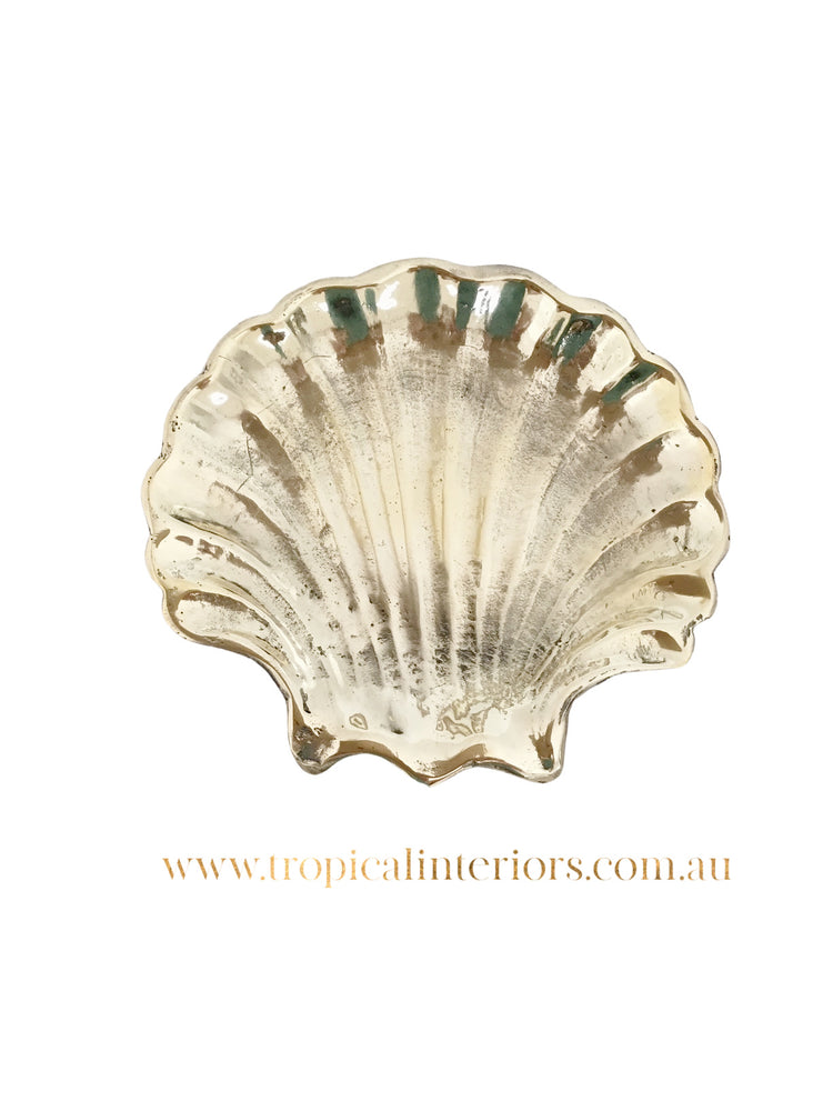 Brass Clam Shell Trinket Dish - Tropical Interiors