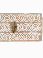 Timor Carved Coat Hook - Light - Tropical Interiors