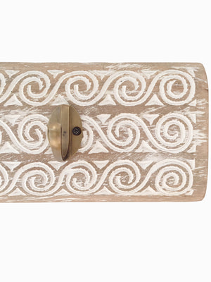 
            
                Load image into Gallery viewer, Timor Carved Coat Hook - Light - Tropical Interiors
            
        