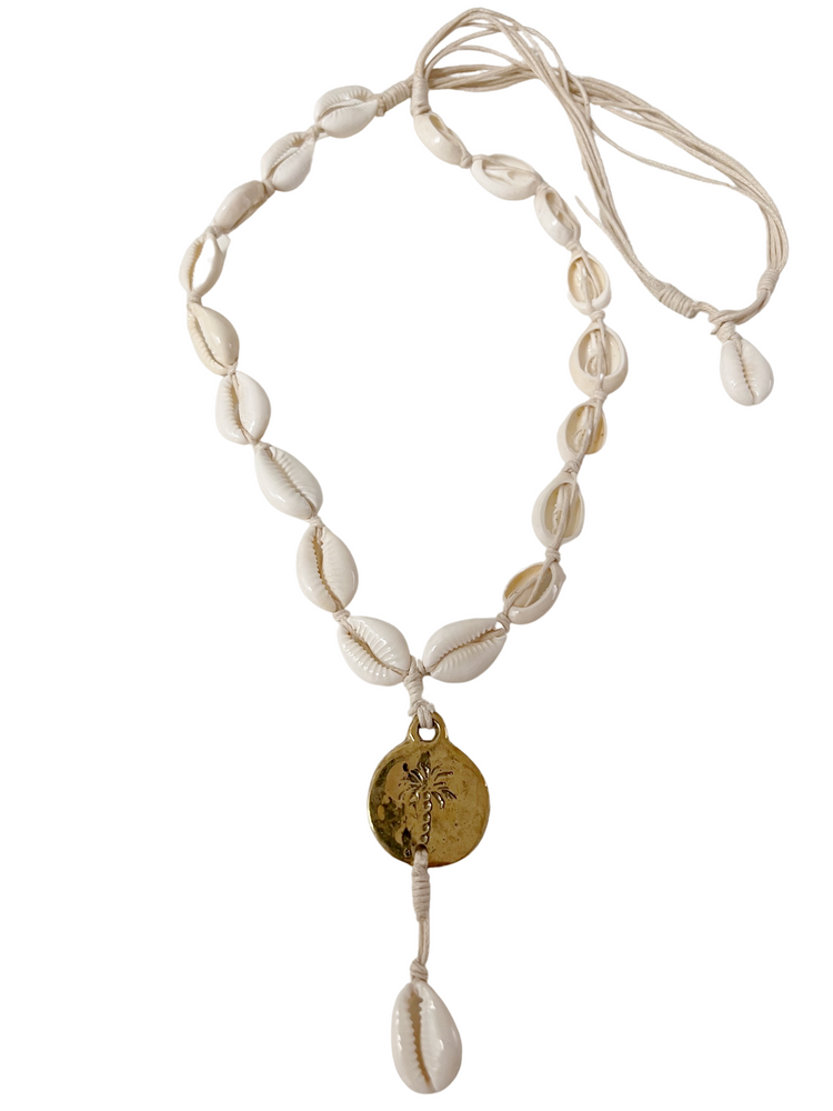 
            
                Load image into Gallery viewer, Cowrie Palm Necklace - Cream
            
        
