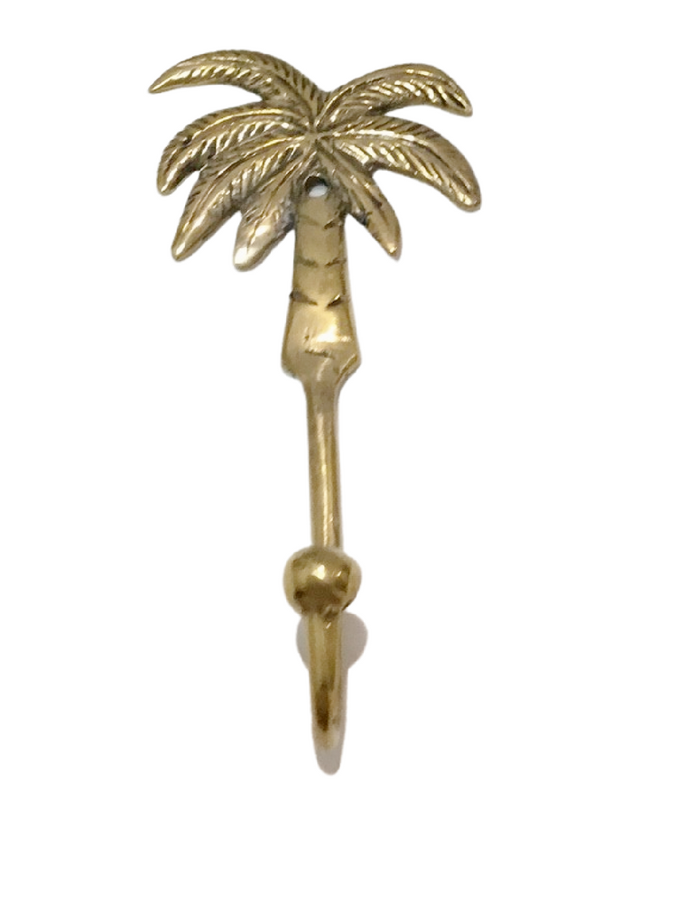 
            
                Load image into Gallery viewer, Brass Palm Tree Hook - Large - Tropical Interiors &amp;amp; Island Boho
            
        