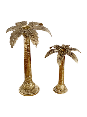 Brass Palm Tree Candle Holders