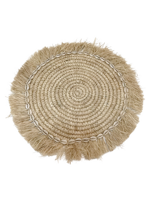 
            
                Load image into Gallery viewer, Placemats - Raffia &amp;amp; Cowrie Shell 45cm - Tropical Interiors
            
        