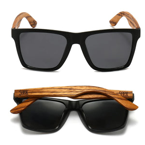 
            
                Load image into Gallery viewer, DALTON Black Sunglasses l Black Lens l Walnut Arms
            
        